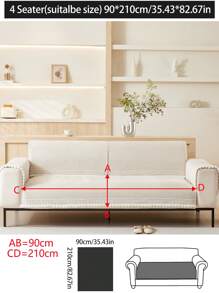 1pc All Season Sofa Seat Cushion Cover, Modern Simple Dust-Proof Anti-Slip Protector, Spill-Resistant Chenille Fabric, Washable, Warm, Fade-Resistant, Pet Friendly, Fits L-Shaped Sofa, Bedroom, Office, Living Room