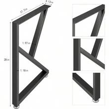 Metal Table Legs 28 Inch Height X 17.7 Inch Wide With Adjustable Protector Feet, Heavy Duty Metal Furniture Legs For Coffee Table, Cocktail Table, Square Tube Leg (Bear Up To 800lb), Gold, Set Of 2 - K-shape - View 2