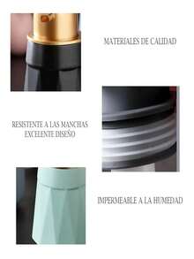 Juego dispensador jabón baño tapete baño accesorios set organización higiene hogar material resistente diseño elegante funcional moderno fácil limpieza practicidad - Gris - Ver 5