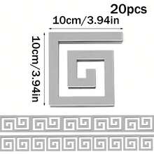 20片装优雅亚克力自粘镜面墙贴，1.97/3.94英寸，防碎，几何图案，光滑表面，适用于踢脚线、天花板、墙面装饰，时尚卧室壁纸，可重复使用，长方形，适用于客厅、特色墙、餐厅、卧室、浴室、办公室、健身房、展览、橱柜边缘等多种场所，可粘贴于多种表面。 - 彩色 - 查看 15