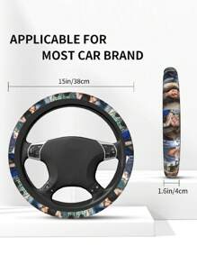 Customized Car Steering Wheel Cover With Your Photo, Car Rim Sleeves With Elasticity - Anti-Slip Automotive Accessories Fit For Most Vehicles - Sedans, Trucks, SUVs