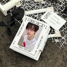 1 peça de álbum de fotos estilo pôster branco com folhas soltas, porta-cartões de fotos K-Pop, livro de cartões de fotos EN-Photo Card, 3-3,5 polegadas, alta capacidade de 32 folhas, livro de cartões de fotos com padrão de borboleta