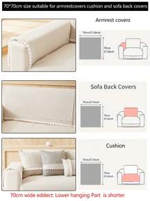 1pc All Season Sofa Seat Cushion Cover, Modern Simple Dust-Proof Anti-Slip Protector, Spill-Resistant Chenille Fabric, Washable, Warm, Fade-Resistant, Pet Friendly, Fits L-Shaped Sofa, Bedroom, Office, Living Room