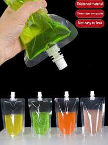 10pcs, 10pcs Plastic Beverage Bags And 3pcs Mini Funnel, Small Transparent Plastic Funnel For Perfume, Transparent Portable Water Bag For Outdoor,Disposable Travel Leak Proof Bag Squeeze Bag,Reusable Sealed Liquid Bag,Used For Storing Alcoholic Beverages, Milk, And Other Beverages, Water Bottle