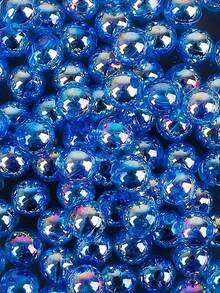 100 hạt Acrylic tròn trong suốt màu xanh đậm 6/8/10mm dùng làm đồ trang sức DIY làm vòng tay, vòng cổ, phụ kiện - DBL màu xanh đậm - Xem 2