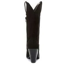 High-Top Western Boots, Chunky Heel Design, Pointed Toe Decor - BLACK9352 - View 8