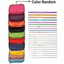 طقم كروشيه كامل بالإبرة والغزل - يشمل الغزل والإبر والإكسسوارات ، طقم كامل للحياكة اليدوية (كل ألوان المنتج والتغليف عشوائية)