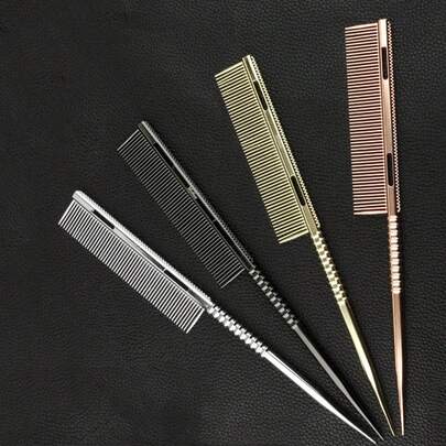 1把铝制尖尾梳，适用于美发沙龙染发、分区、尖尾梳，铝制防静电耐热梳，适合发型师、返校季、旅行度假必备，发梳，解结梳，球形梳，迷你发梳套装，木梳，发梳，迷你发梳，解结梳，美发产品，美发工具，美发用品，护发，卷发梳，美发设备，旅行必备，发型，美发，发梳，背梳，造型梳，卷发梳，边缘梳，发梳，梳发，发梳套装，梳发，卷发梳，解结梳，女士发梳，头发，旅行，美发产品，美发工具，美发用品，理发师，理发师配件，理发店，美发设备