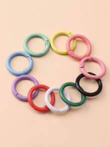 10pcs Fashionable Metal Lobster Clasps With Round Openings And Spring Rings For DIY Jewelry Making