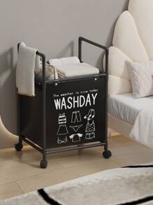 1pc Multi-Layer Mobile Floor Standing Storage Rack, Bathroom Laundry Basket Organizer Rack, Movable Shelves For Underwear And Dirty Clothes Storage, Bathroom Corner Rack