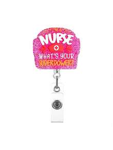 1 件可爱亚克力伸缩徽章卷轴带夹适用于医院医生和护士、通勤、情人节、护士节、父母、朋友、家人万圣节汽车配件包饰背包学校 - 醫院可愛掛牌扣 - 查看 11