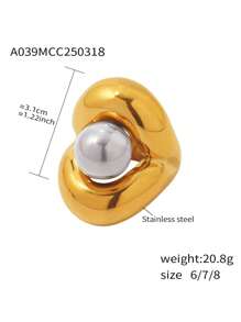 1pc Stainless Steel Mushroom Dome Ring, 18k Gold Plated, Non-Fading, Exaggerated Design Suitable For Finger Wear, Women Everyday/Party, Great Gift For Friends
