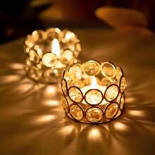 Set Of 10/4/1 Silver & Gold Crystal Candle Holders, Perfect For Elegant Dining Table Centerpieces, Weddings, Parties And Creative Gifts, Suitable For Decorating Christmas, Halloween And Other Holidays