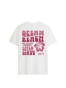 Conjunto de 2 peças de camisetas femininas plus size, novas, casuais, de verão, com estampa de tartaruga e floral, soltas, gola redonda, brancas, manga curta, moda diária e para festas - Branco - Ver 9