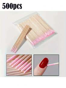 1000 Stücke/700 Stücke/500 Stücke/200 Stücke/100 Stücke/Packung Einweg-Holz-Mikro-Maskara-Bürsten ohne Fusseln, Wimpernverlängerungs-Werkzeug und Klebstoff-Entferner, Mini-Make-up-Pinsel