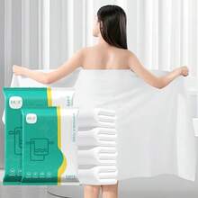 3 件便携式一次性浴巾，更大更厚，独立包装，柔软、亲肤、舒适、吸水性强，适合商务旅行、居家、旅行、健身房、办公室、度假和露营秋季装饰假日浴室装饰海滩必需品返校 - 彩色 - 查看 1