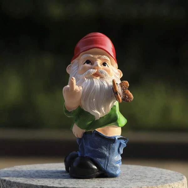 1pc Resin Garden Gnome Ornament Cartoon White Beard Old Man Home Statue Christmas Decoration For Flower Pot Yard Lawn And Gardening Flower Pot Outdoor Home Desktop Statue Ornament(Fishing Rod Styles Are Random)