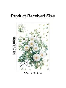 1 pieza Calcomanía para tapa de inodoro con diseño de flor y hoja verde, calcomanía floral modernista para inodoro - PVC impermeable, adhesivo para decoración de baño, decoración de pared, decoración del hogar, decoración de dormitorio (30cm x 45cm) para arte de pared del baño, decoración del hogar, decoración de la sala de estar, artículos de decoración de primavera para refrescar su hogar, para el Día de la Madre y los adhesivos decorativos del baño, regalos conmemorativos de graduación y cumpleaños