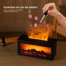 1pc New Design Simulation Fireplace Flame Portable Home Diffuser Humidifier 280ml 7 Color LED Light Home Essential Oil Aroma Diffuser