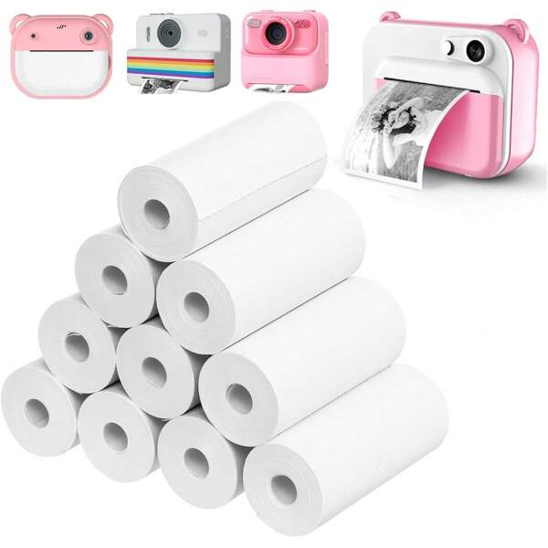 Rouleaux de papier thermique pour appareil photo à impression thermique. Papier thermique de recharge pour mini caméra. Rouleaux de papier d'impression blanc/couleur pour caisse enregistreuse. Papier pour impression instantanée de carte de crédit
