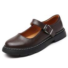 Mary Jane Shoes Women Mary Janes For Women Flats Oxford Round Toe Non-Slip Casual Shoes Comfortable Dress Shoes Cute School Shoes For Teen Girls Womens Ladies - 棕色 - 查看 1
