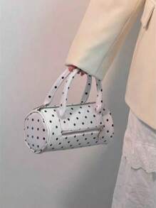 Dedoo Portable Polka-Dot Small Bag 2024 New High-Grade Contrast Color Cylinder Bag Spice Joker Fashion Commuter Handbag