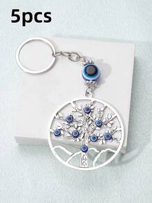 街头风单件装女士邪眼与生命之树吊坠钥匙扣，适合日常使用，可作汽车配件、包包挂饰、校园风可爱哥特风Y2K万圣节配饰、教师节圣诞礼物、带证件夹的包包挂绳、汽车配件、包包挂饰、汽车配件、朋友姐妹礼物 - 彩色 - 查看 9