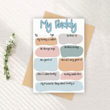 1PC Funny Dad's Card For Birthday, Dad Birthday Card From Daughter Son, My Daddy Q&A Greeting Card Gift, DIY Fill In The Blanks Daddy Card