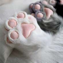 Kawaii Cat Paw Gloves - Thermal Anime Cosplay Gloves For Halloween And Christmas | Furry-Lined Animal Paw Accessories | Cute Gift For Conventions, Parties (Fox/Animal Style)