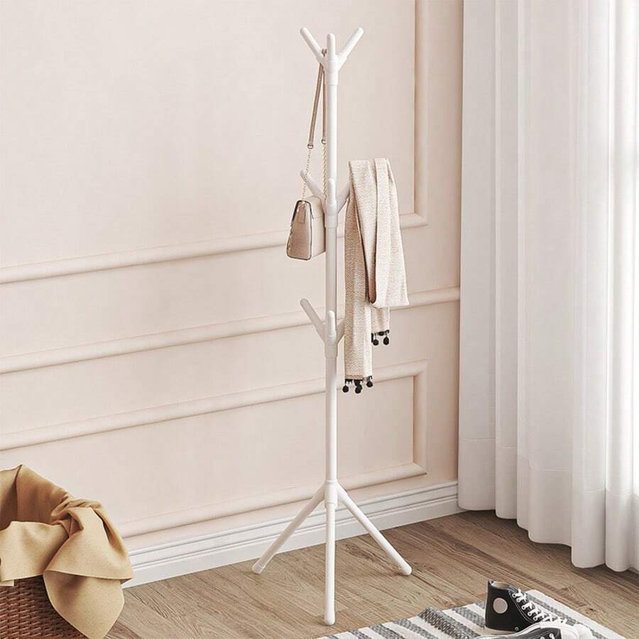 A  Clothes Rack Floor-Standing Simple Bedroom Coat Rack Home Clothes Storage Rack - White - View 1