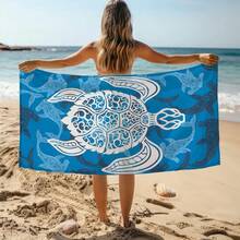 This Beach Towel Is Made Of Super Fine Fiber Material, With A Soft Touch And Excellent Water Absorption And Quick-Drying Properties. The Oversized 80cm X 180cm Size Allows It To Be Spread Out On The Beach To Enjoy The Sun, And Can Also Be Easily Wrapped Around The Body As A Towel Or Shawl. - Multicolor - View 6