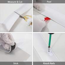 Gaahing Garage Door Top And Sides Seal Strip, Universal Weather Stripping, Self-Adhesive Weatherproof Moldings With 40 Sets Of Screws - 白色 - 查看 7