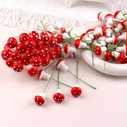 Décorations de mini champignons pour jardin de fées | 10/50/100 pièces Piquets d'artisanat