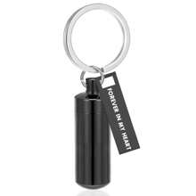Cylinder Cremation Key Chain Pendant For Human/Pet Ashes Urn Key Chain Memorial Ashes Jewelry Gift- Forever In My Heart