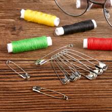 150pcs/Box High Quality 5 Size Safety Pins, Best Sewing Accessory Kit For Crafts And Arts, Assorted Large/Medium/Small Size Pins In Gold And Silver Colors, DIY Handmade Safety Pin Tool Set