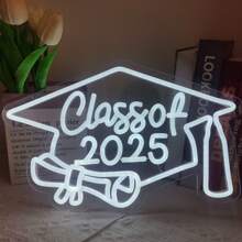 1pc Neon Sign Style Decorative Light With USB Port, Multicolor Lighting, Suitable For Classroom, School, Dorm, Party, Room Decor - Graduation Season