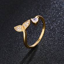 1 pieza Anillo abierto clásico con circonita cúbica de moda, adecuado para uso diario, de fiesta y casual de mujeres - anillo abierto - Ver 4