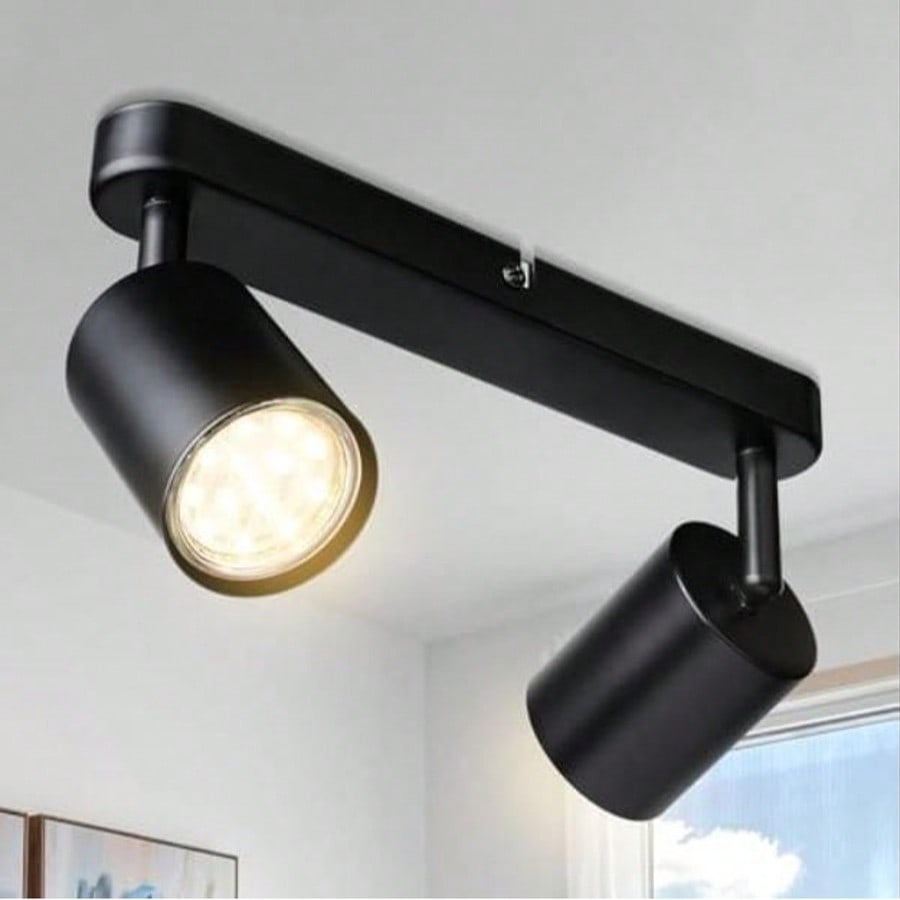 Luz empotrada de techo GU10, Accesorio de luz de techo LED, Cabezal único/doble/triple en negro, Foco de interior adecuado para tienda/estudio/dormit