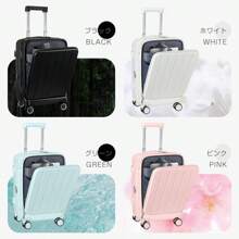 Carry-On Suitcase With Expansion Function, Front-Opening, Carry-On Case, S, M, L Size, 2 Nights/3 Days, Lightweight, Large, Quiet, 20/24/28 Inch, USB Port, Cup Holder