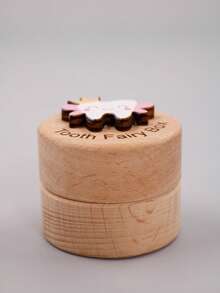 1/2Pcs Custom Text Tooth Fairy Wooden Box - 3D Carved Design, Personalized Cute Lost Tooth Storage Box, Smooth Natural Wood Surface, Playful Crown And Smile Decoration, Perfect Gift For Kids Memory Box, Tooth Fairy Storage Box, 5x4cm, For Him/Her, Baby, Toddler, Kids, Children, Family, Friends, Son, Daughter, For Children'S Day, Gift Reusable Cute, Adorable, Colorful Custom, Unique Ideal Gifts Back To School - Multicolor - View 5