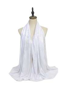 1pc Fashionable & Versatile Solid Color Jacquard Soft, Breathable & Sun-Protective Hijab Scarf Shawl, Suitable For Daily Commute & As Outfit Accessory - Multicolor - View 6