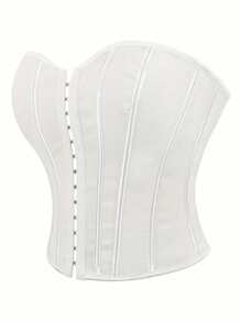 Neue matte schwarze Knopfleiste Fischgräte Schnürung Taille formende enge Bustier Body-Shaper, Party Kurz Top