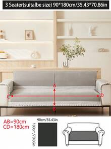 1件装四季通用沙发坐垫套，现代简约防尘防滑防泼溅雪尼尔面料，可水洗，保暖防褪色，时尚清新家居装饰，宠物友好，适用于L型沙发，卧室、办公室、客厅等场所。 - 淺灰色 - 查看 15