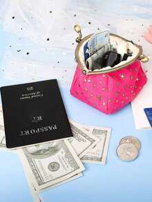 1pc Ramadan Clutch Wallet, Women Fashion Creative Wallet With Clasp - Hot Pink - View 3