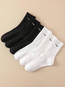 1 Pair /5 Pairs /6 Pairs Of Women's Casual Stockings, Simple, Comfortable And Breathable Everyday Wear Unisex Tube Socks
