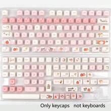 Happy Dog Keycaps, Blue Cute Cartoon MOA Hot Sublimation 75/98 Key Full Set Mechanical Keyboard Caps