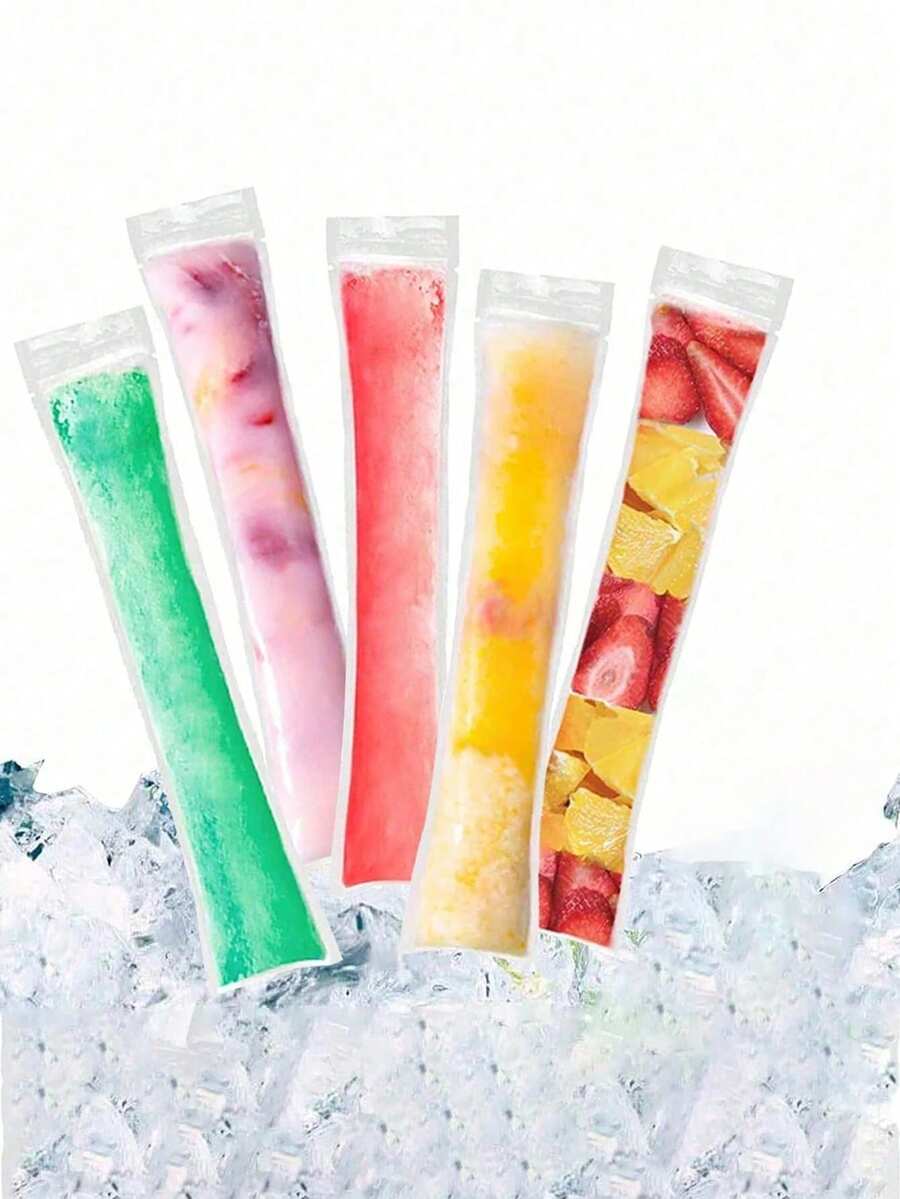 50/100pcs 30cm*5.5cm Kantong Lolipop Kantong Cetakan Es Krim Kantong Permen Plastik Persegi Panjang Perekat Otomatis Untuk Membuat Es Krim Yogurt Permen Pesta Perjalanan Pernikahan Ulang Tahun - MultiWarna - View 1