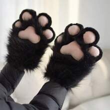 Kawaii Cat Paw Gloves - Thermal Anime Cosplay Gloves For Halloween And Christmas | Furry-Lined Animal Paw Accessories | Cute Gift For Conventions, Parties (Fox/Animal Style)