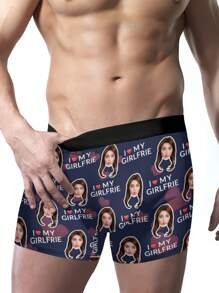 Custom Boxers For Him – Personalized Boxers For Boyfriend, Father, Husband – Unique And Funny Underwear Gifts For Christmas, Birthday, Valentine's Day, Anniversary, Or Holiday – Cute, Adorable, Novelty Custom Boxer Shorts For Men