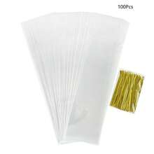 50个透明冰糖袋棒棒糖包装袋婚礼派对生日派对礼品包装用品返校情人节 - 無色 - 查看 14